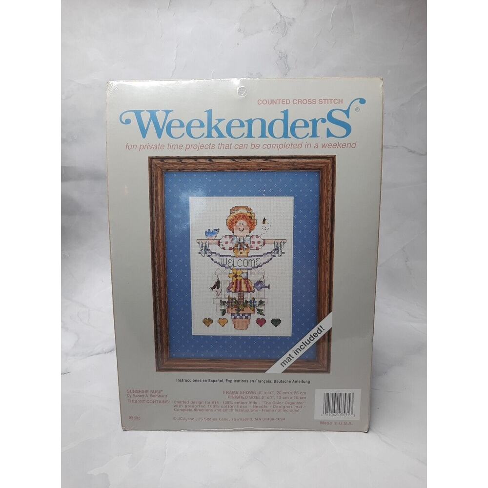 JCA Weekenders Counted Cross Stitch Kit With Mat Sunshine Susie Welcome